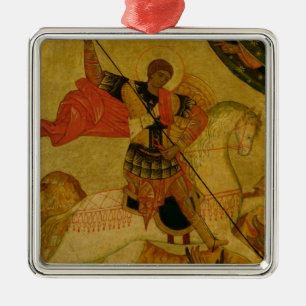 St. George slaying the Dragon Metal Ornament