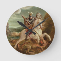 St. George slaying the dragon, (oil on panel)
