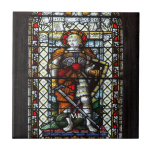 St George stained glass window - Monogram Tile