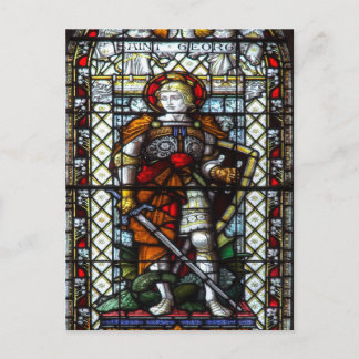 St George stained glass window Postcard