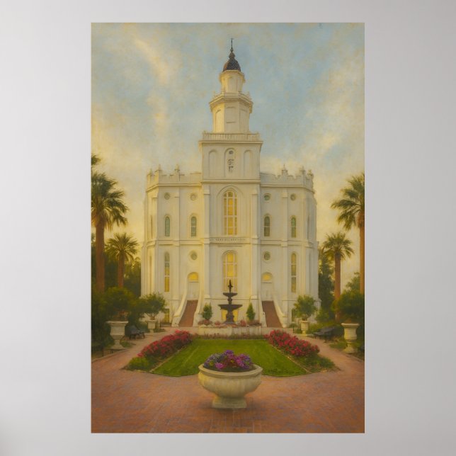 St. George Utah Temple Painting™ LDS Art Poster (Front)