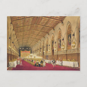St George's Hall, Windsor Castle, 1838 (color lit Postcard