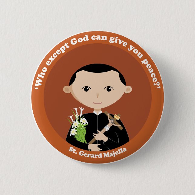 St. Gerard Majella 2 Inch Round Button (Front)