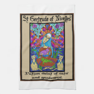 St Gertrude of Nivelles Kitchen Towel
