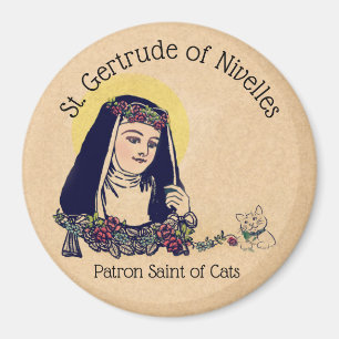 St. Gertrude of Nivelles Patron Saint of Cats Magnet