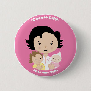 St. Gianna Molla 2 Inch Round Button