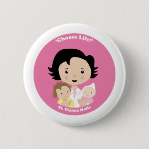St. Gianna Molla 2 Inch Round Button