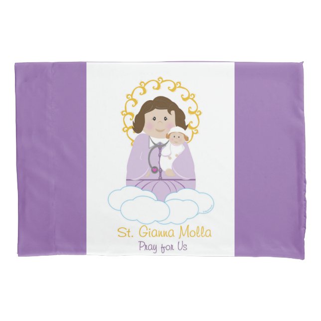 St. Gianna Molla Pillowcase (Front)