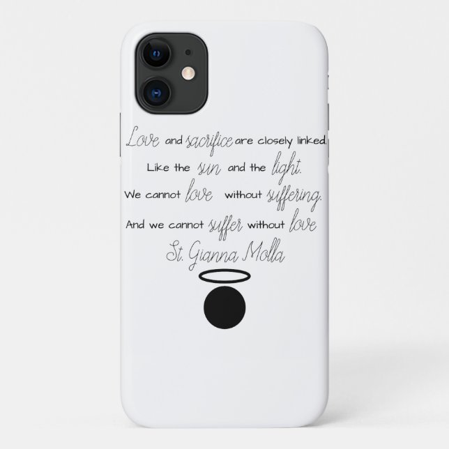 St. Gianna Molla Quote iPhone Case (Back)