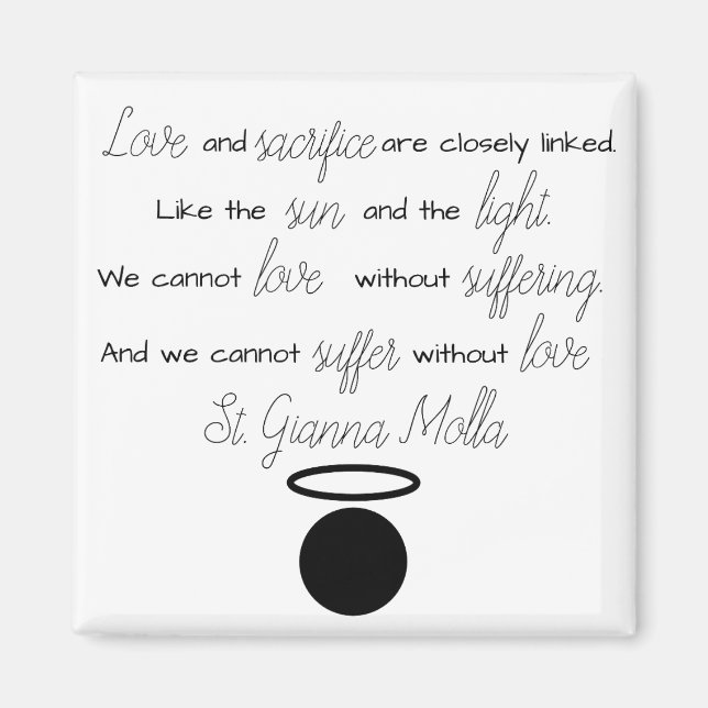 St. Gianna Molla Quote Magnet (Front)