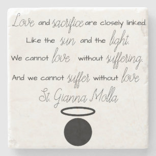 St. Gianna Molla Quote Stone Coaster