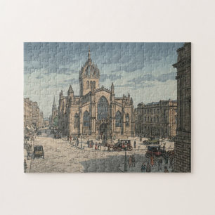 St Giles Cathedral Japanese Woodblock Print Jigsaw Puzzle