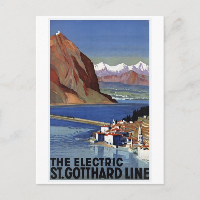 St.Gotthard Line Switzerland Vintage Travel Postcard (Front)