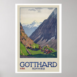 St. Gotthard Pass Mountain Pass Switzerland Poster