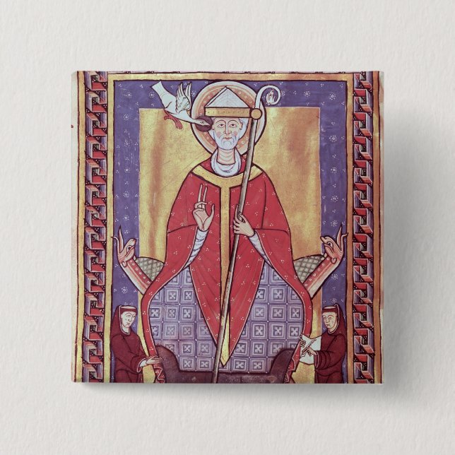 St. Gregory 2 Inch Square Button (Front)