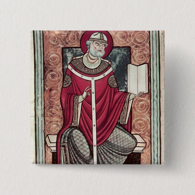 St. Gregory 2 Inch Square Button (Front)