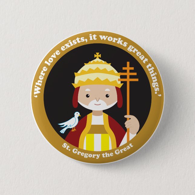 St. Gregory the Great 2 Inch Round Button (Front)