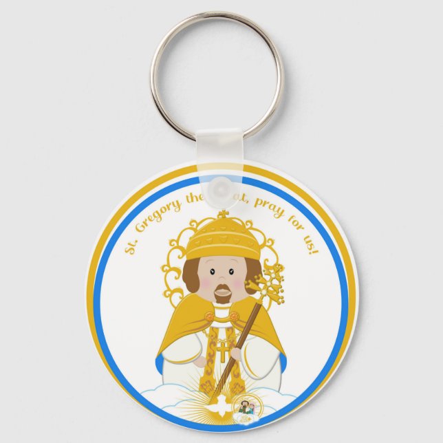 St. Gregory the Great Medal Keychain (Front)