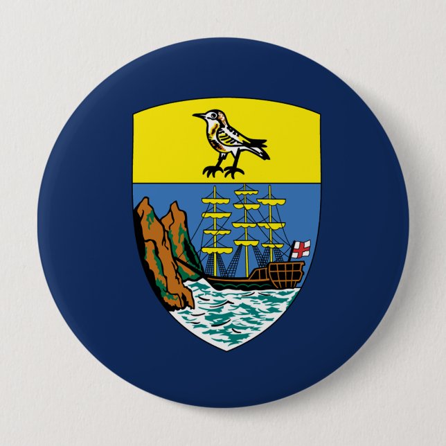 St. Helena 4 Inch Round Button (Front)