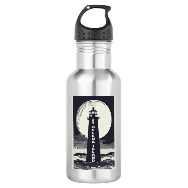 St. Helena Island Michigan Lighthouse Moon 532 Ml Water Bottle (Front)