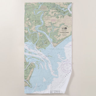 St Helena Sound Nautical Chart 11517 Beach Towel
