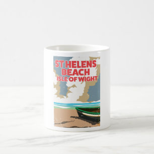 St helens beach isle of wight travel poster magic mug