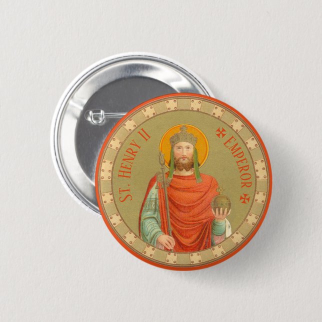 St. Henry II, Emperor (BBS 10) 2 Inch Round Button (Front & Back)