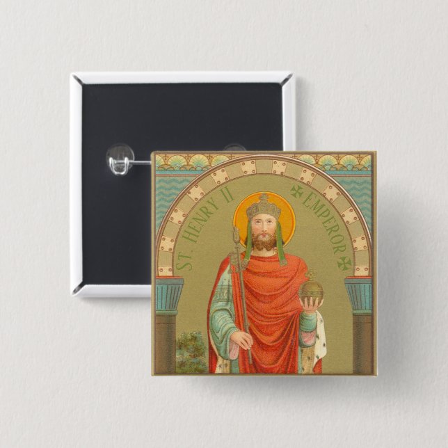 St. Henry II, Emperor (BBS 10) Square 2 Inch Square Button (Front & Back)