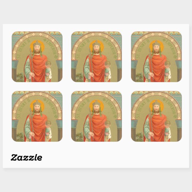 St. Henry II, Emperor (BBS 10) Square Sticker (Sheet)