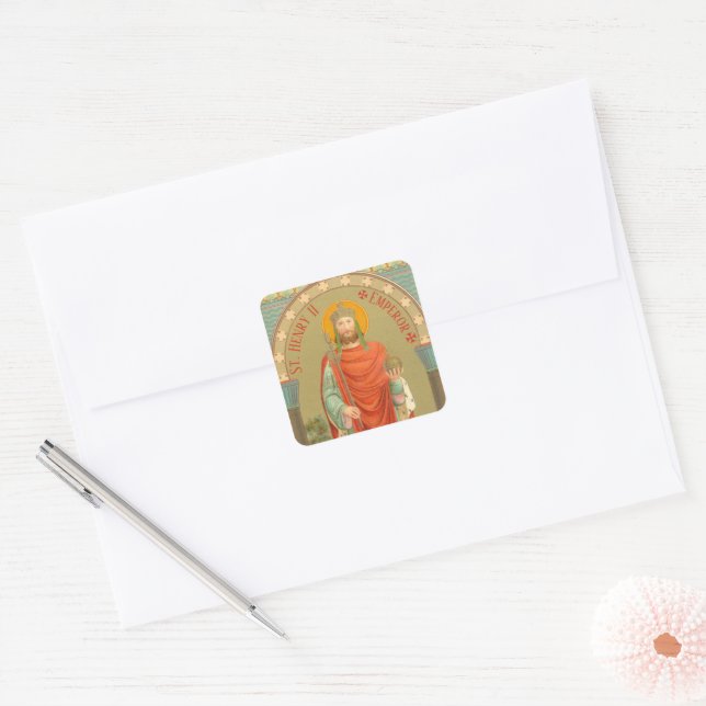 St. Henry II, Emperor (BBS 10) Square Sticker (Envelope)