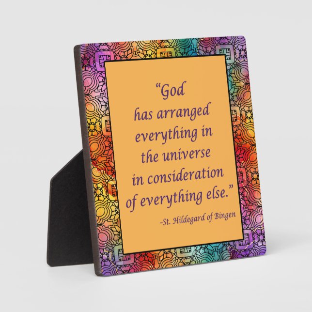 St Hildegard de Bingen Cote Plaque avec Easel (Recto)