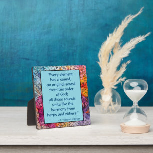 St Hildegard of Bingen Quote Plaque w/Easel