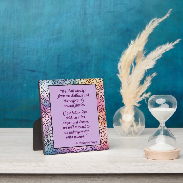 St Hildegard of Bingen Quote Plaque w/Easel (Insitu)
