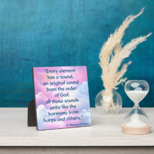 St Hildegard of Bingen Quote Plaque w/Easel