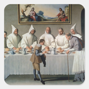 St. Hugh of Cluny (1024-1109) in the Refectory of Square Sticker