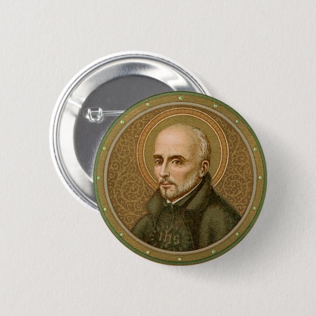 St. Ignatius Loyola (BK 050) 2 Inch Round Button (Front & Back)