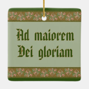 St. Ignatius Loyola (BK 050; Latin Motto) Ceramic Ornament