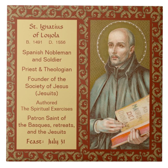 St. Ignatius Loyola (JM 27; Bio) Ceramic Tile (Front)