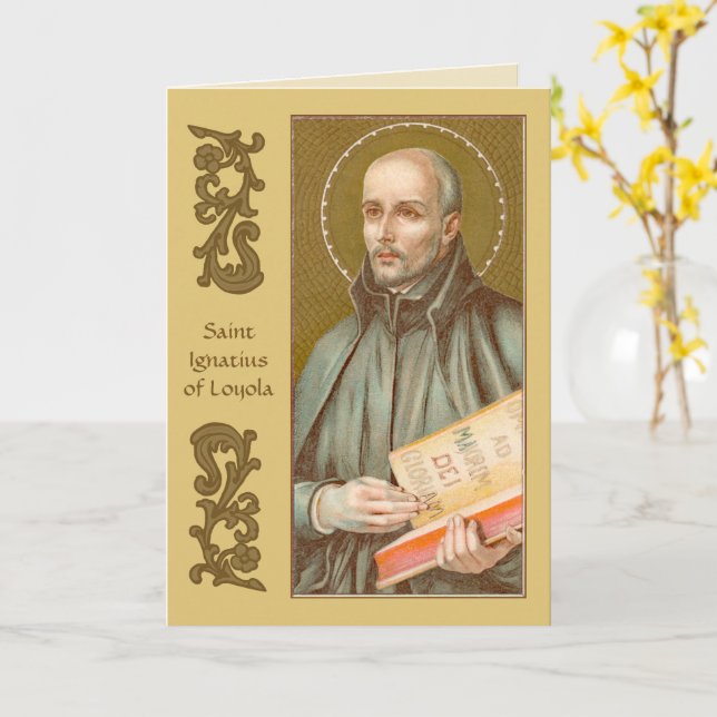 St. Ignatius Loyola (JM 27) Greeting Card (Yellow Flower)