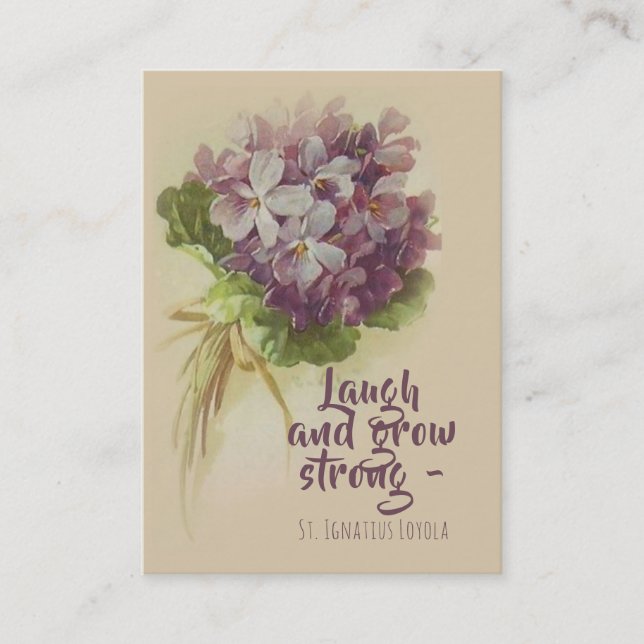 St. Ignatius Loyola Quote with Flowers Holy Card (Front)