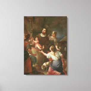 St. Isidore and the Miracle at the Well Canvas Print