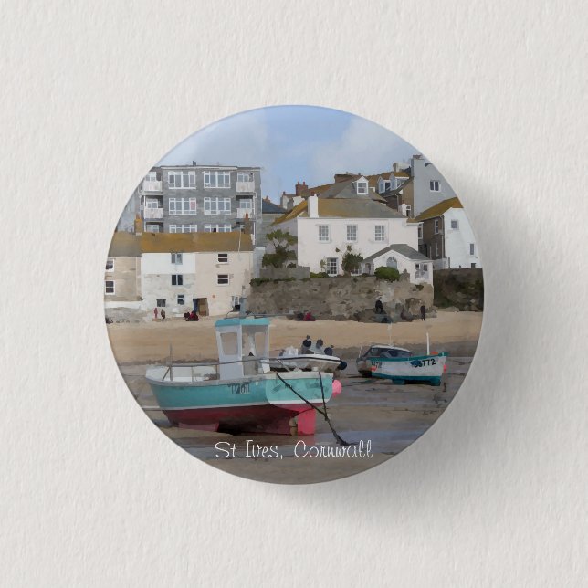 St Ives, Cornwall, England 1 Inch Round Button (Front)