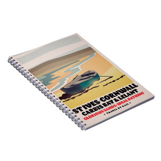 St Ives Cornwall Travel Poster Notebook