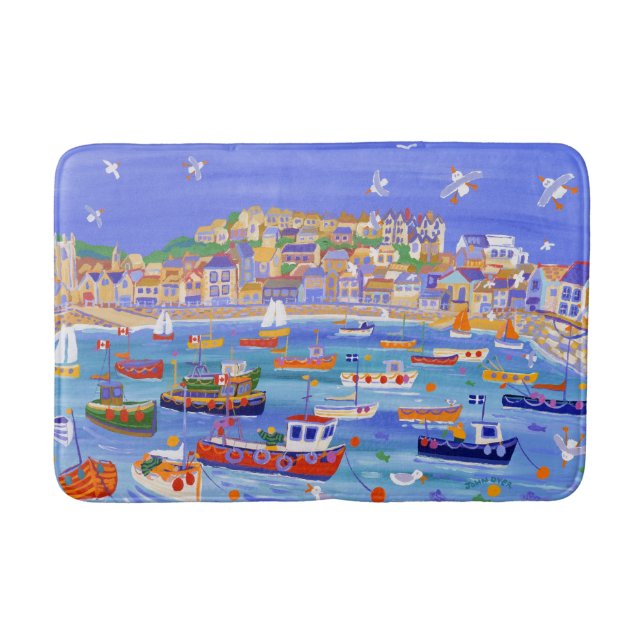 St Ives Harbor Bath mat by John Dyer (Front)