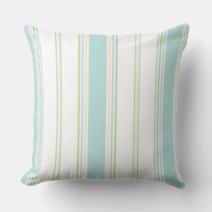 St Ives Stripe aqua seaglass Throw Pillow