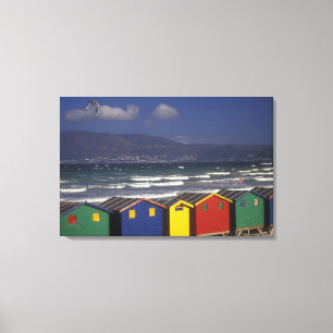 St. James Bay Bathing Boxes, near Capetown, Canvas Print