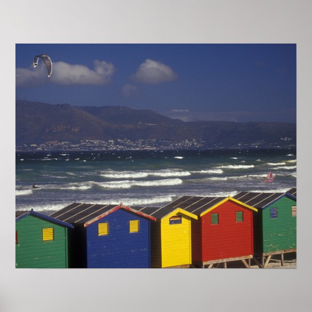 St. James Bay Bathing Boxes, near Capetown, Poster (Front)