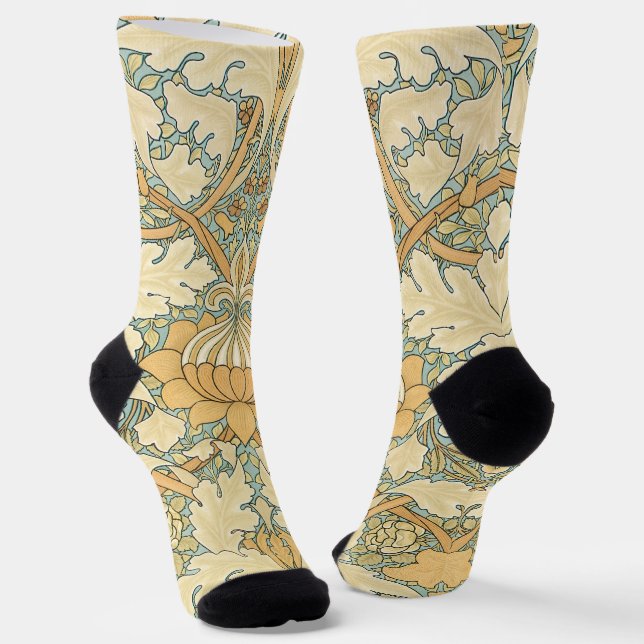 St. James by William Morris, Acanthus Leaves Socks (Angled)