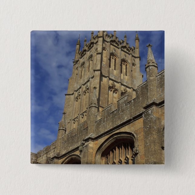 St. James Church Tower, Chipping Camden 2 Inch Square Button (Front)