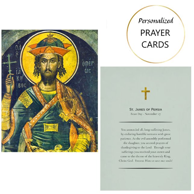 St. James of Persia Orthodox Christian Prayer Card (Creator Uploaded)